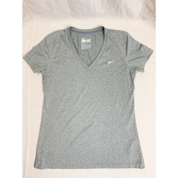 Nike V neck dri fit grey tee - Picture 1 of 5